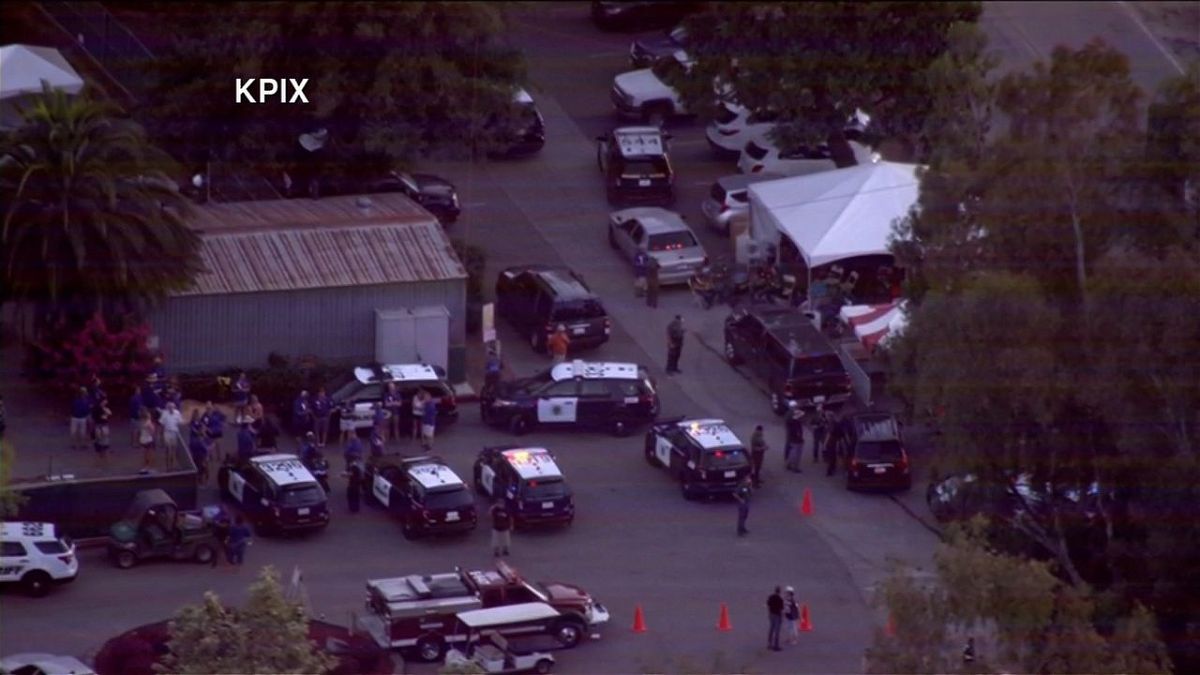 Gilroy police respond to a shooting at the Garlic Festival in California.