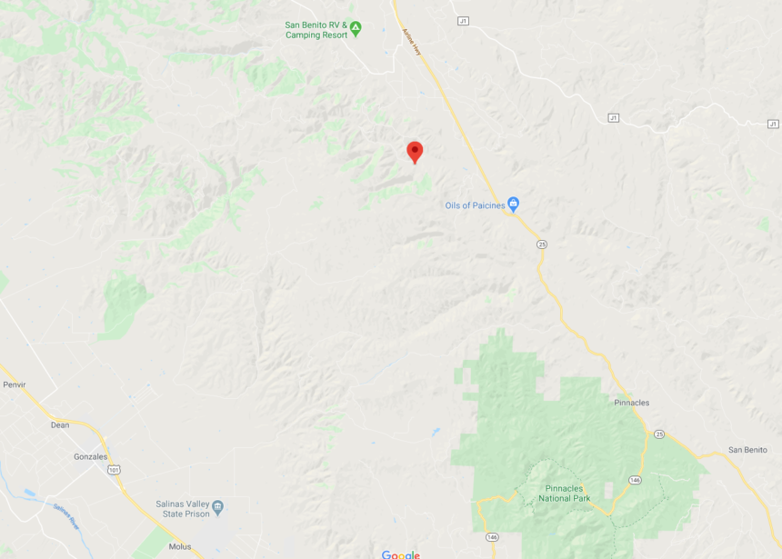 3.7 Magnitude quake northwest of Pinnacles, CA