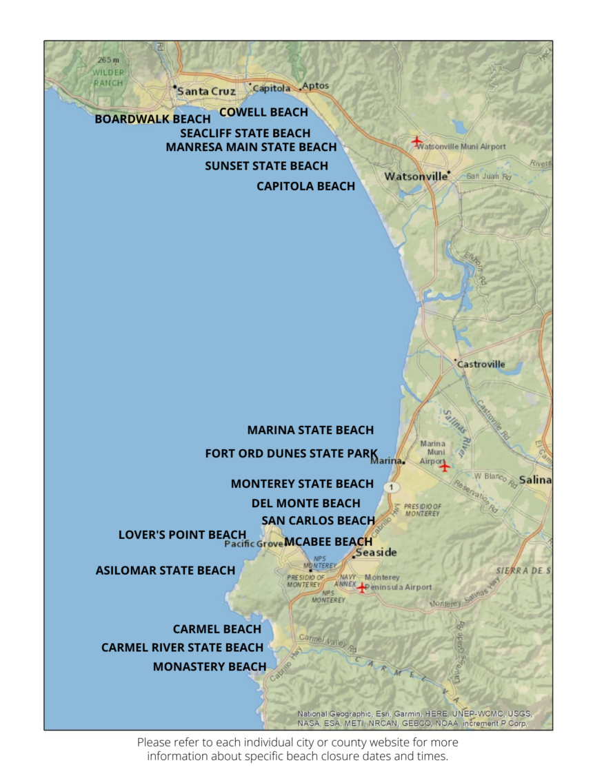 Monterey-Bay-Beach-Closure-Map