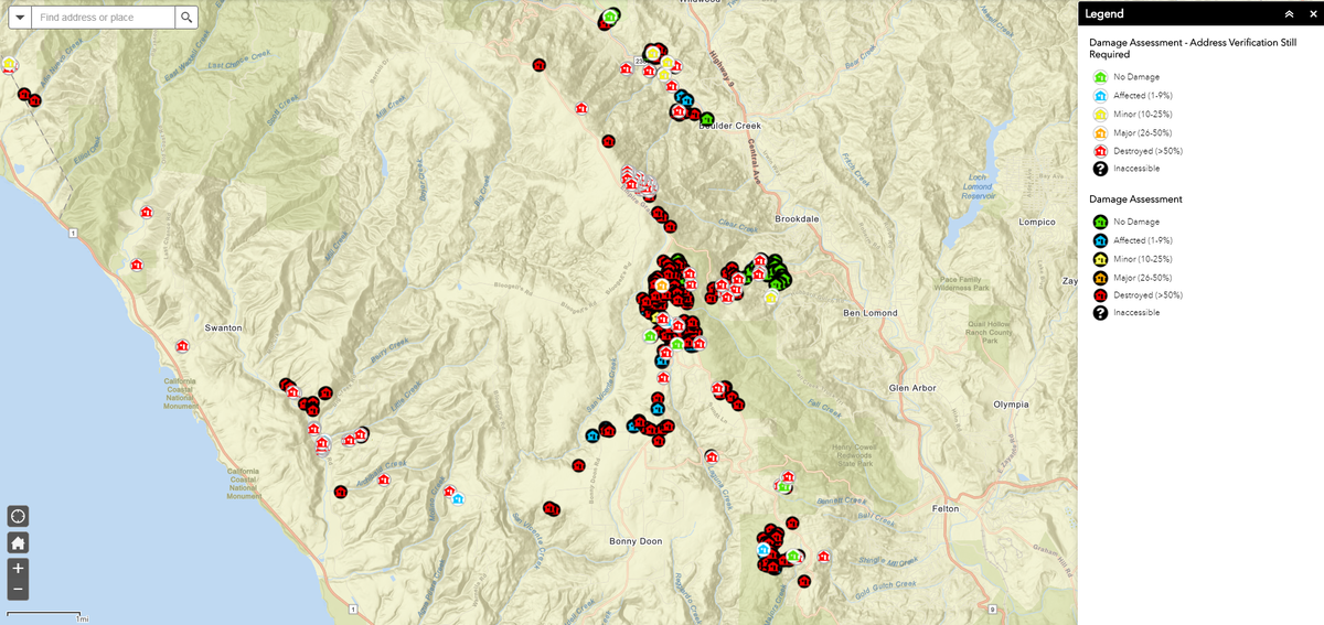 Santa Cruz County releases fire damage assessment map KION546