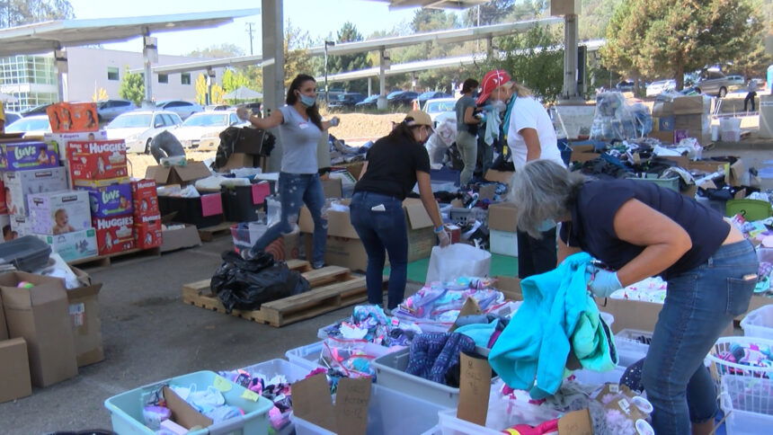 Volunteers working at Santa Cruz Donation Center