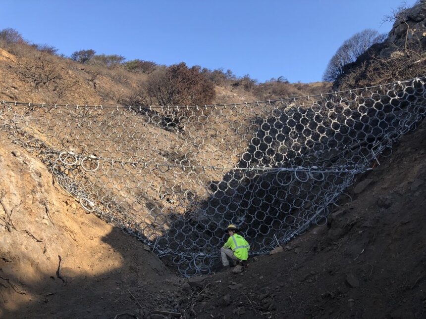 debris flow netting highway 1