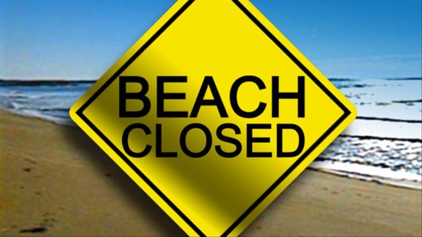 beach closed closure graphic
