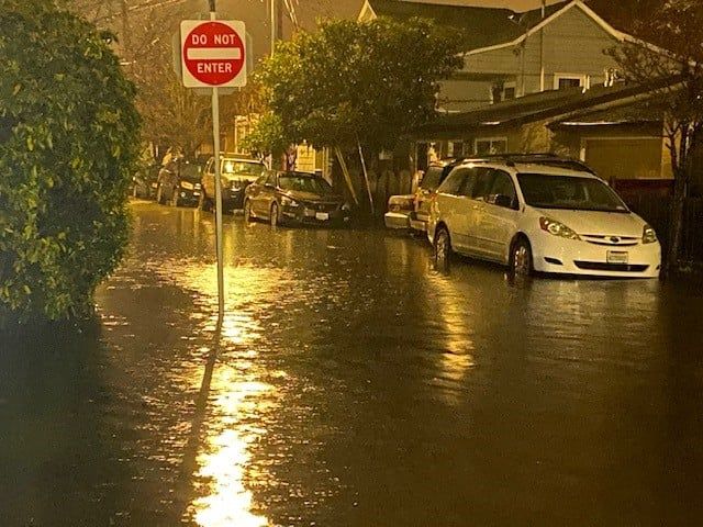 A look at the flooding on Kaye Street Wednesday night