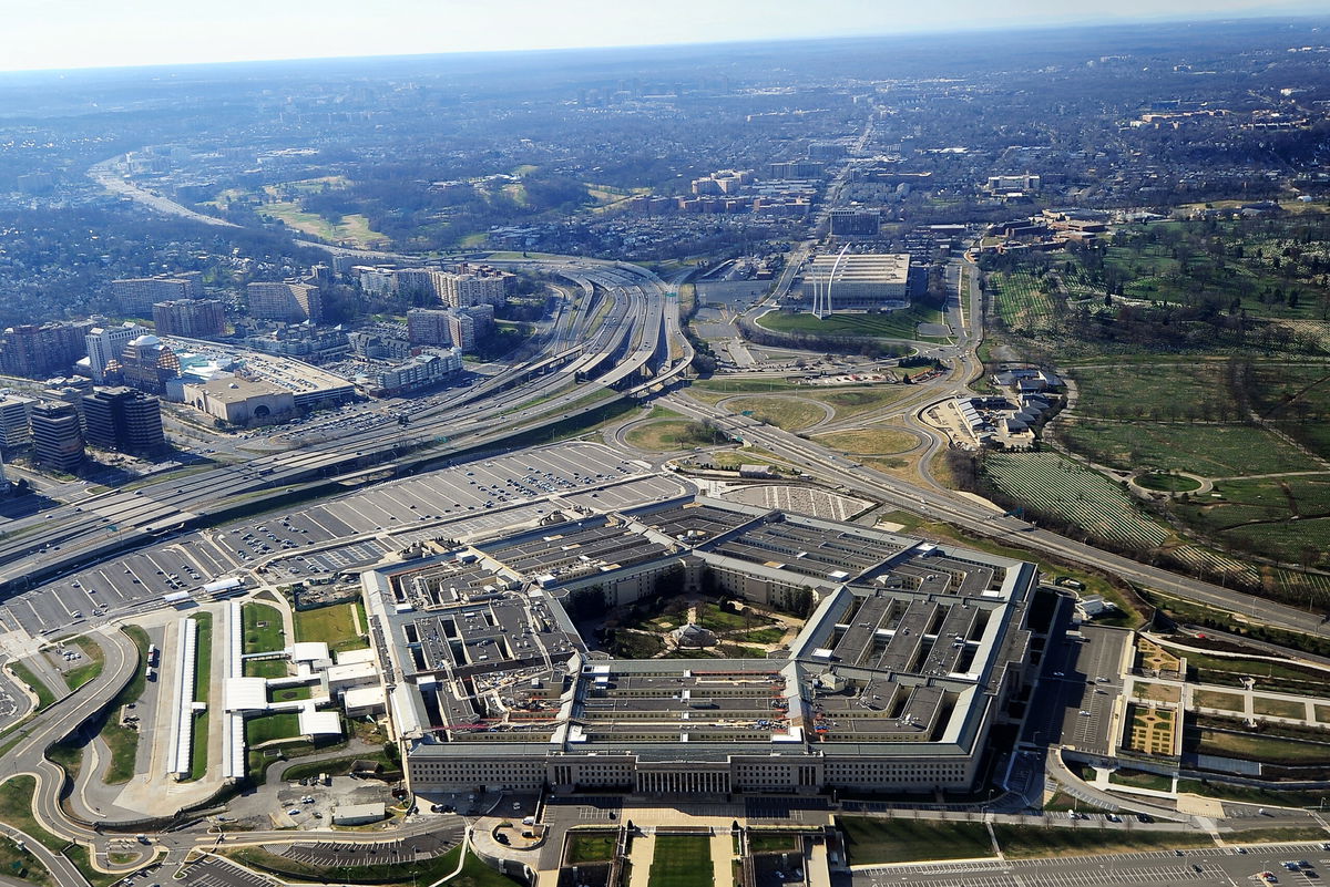 The US military struck a site in Syria on Thursday used by two Iranian-backed militia groups. This file image from  December 22 201 shows the Pentagon building in Washington, DC.