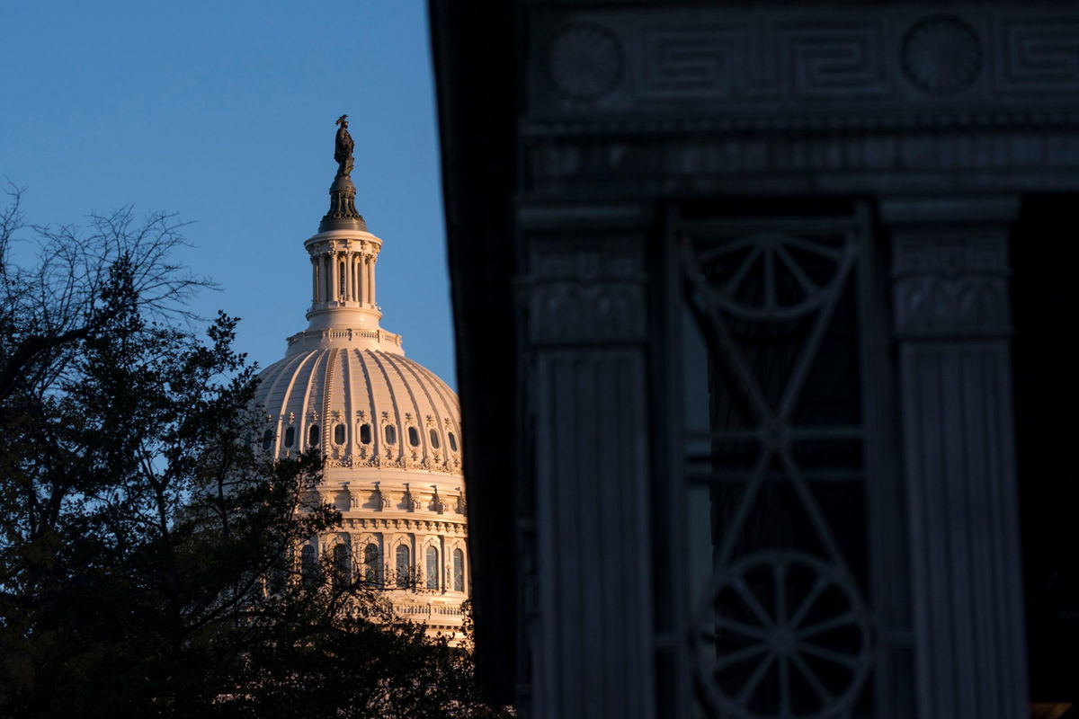 The House Budget Committee votes to advance President Joe Biden's $1.9 trillion relief package. Pictured here the Capitol dome on November 13, 2019 in Washington, DC.