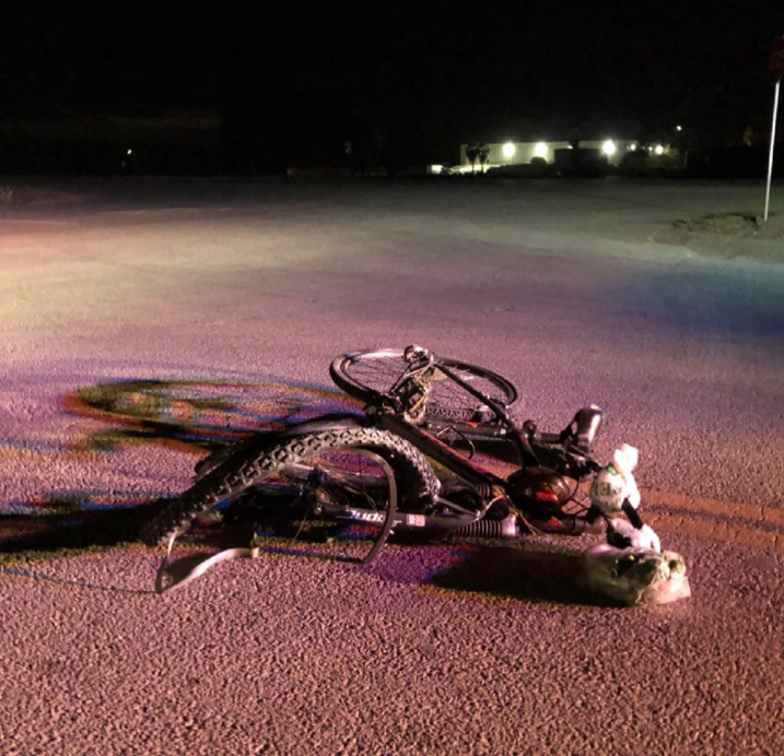 Bike crushed during accident, cash. 