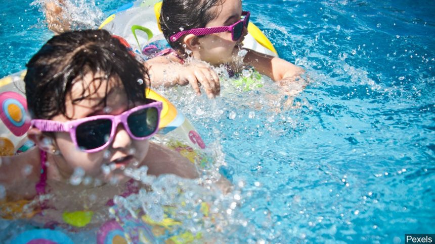 children in swimming pool