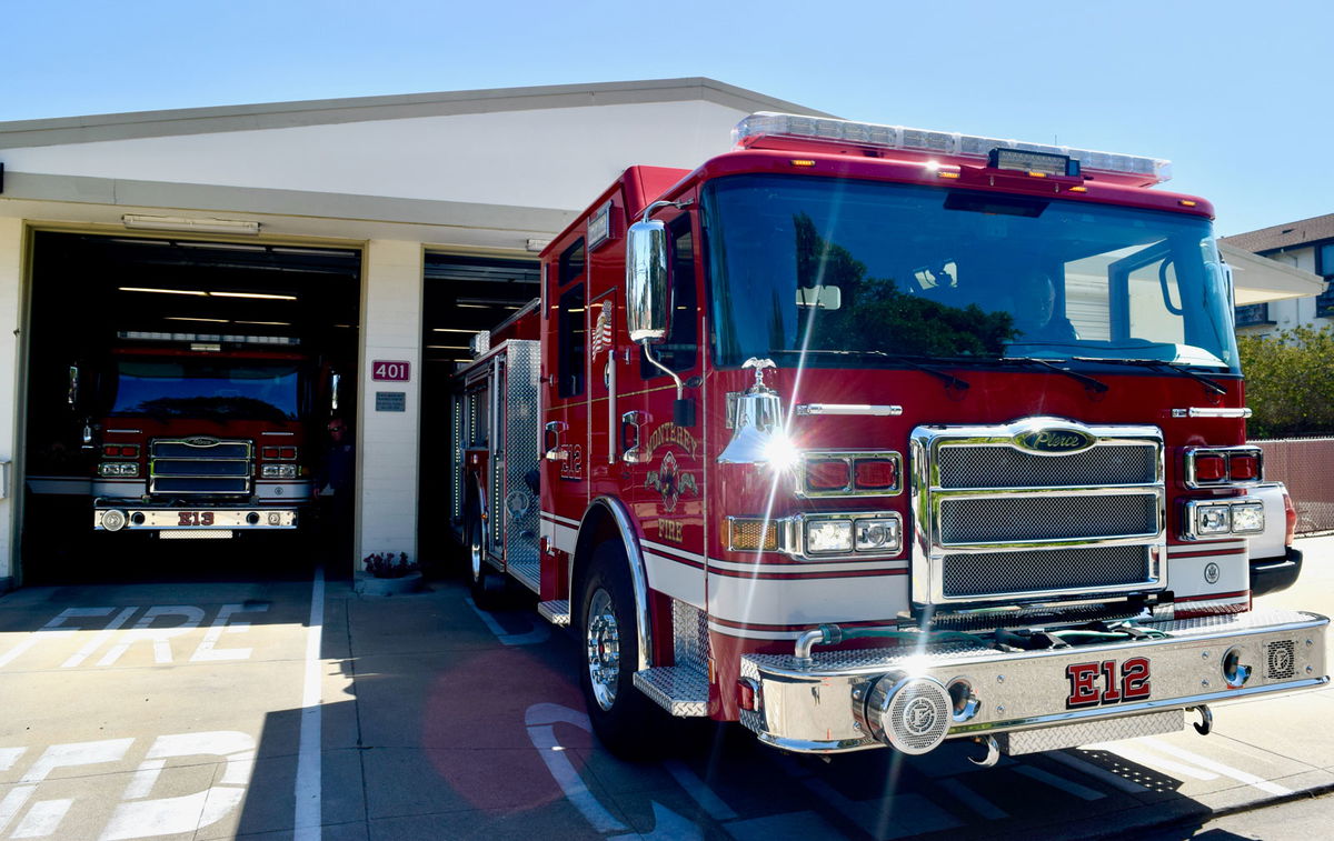 This photo shows new fire engines that are replacing the same type that the City got in 2002.