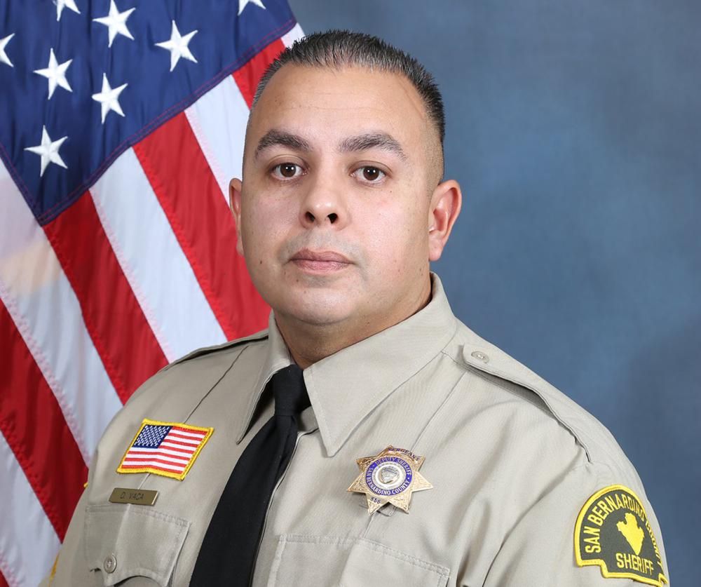 This undated photo released by the San Bernardino County Sheriff's Office shows Sgt. Dominic Vaca, a Southern California sheriff's deputy, who died after being shot by a suspect who was later killed in a shootout with deputies in Yucca Valley, a desert community east of Los Angeles, authorities said Tuesday, June 1, 2021.