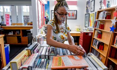 Librarian Sharice Towles at the Reading Public Library Main Branch in Reading