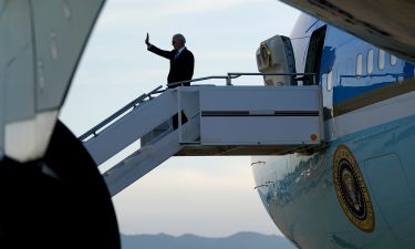 President Joe Biden boards Air Force One at Geneva Airport in Geneva