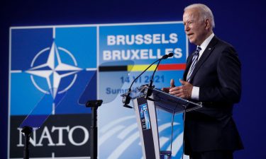 US President Joe Biden gives a press conference after the NATO summit at the North Atlantic Treaty Organization headquarters in Brussels