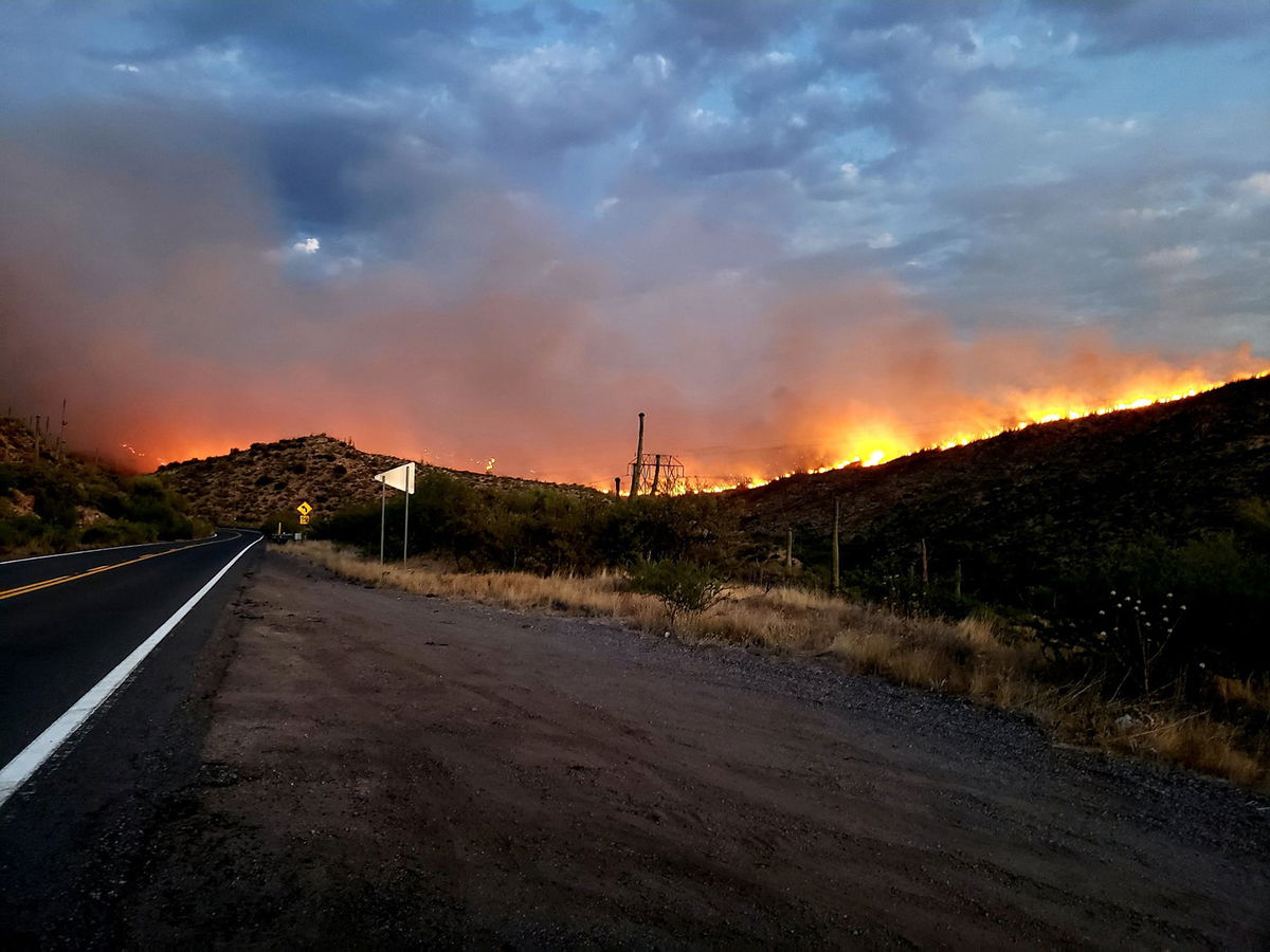 The Telegraph Fire, seen from Highway 177, on June 6.