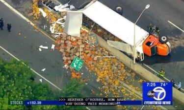 A tractor-trailer crashed on the Brooklyn Queens Expressway early Monday morning