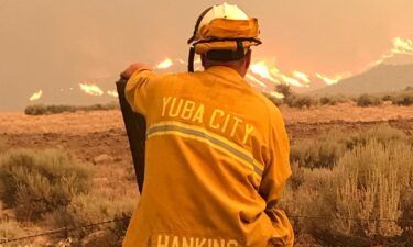 Yuba City Fire Department OES 407 takes in the view while on the Beckwourth complex Fire.