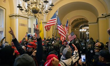 Supporters of then-President Donald Trump protest inside the US Capitol on January 6 in Washington