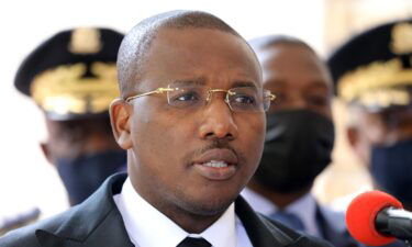 Haitian Interim Prime Minister Claude Joseph speaks during a press conference  at Haitian Interim Prime Minister Claude Joseph's residence on July 16 in Port-au-Prince. Joseph will step down and hand power to Ariel Henry