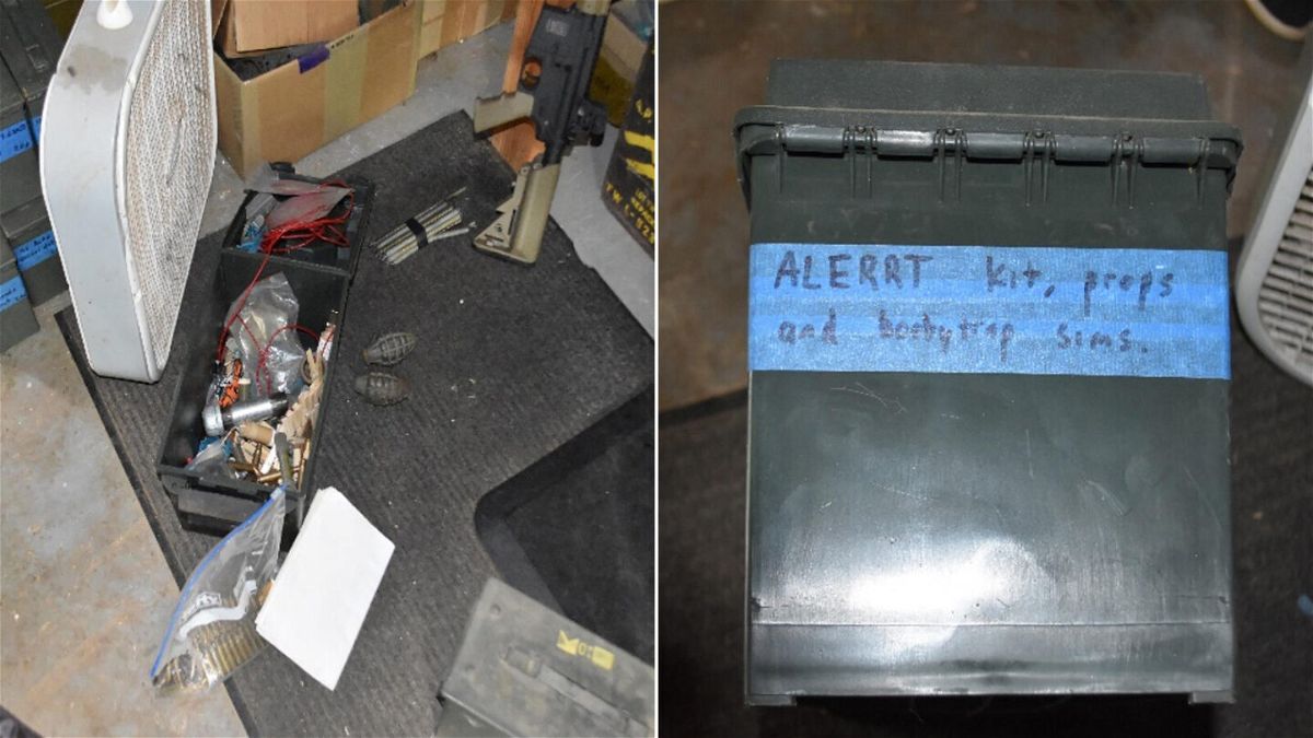 <i>Department of Justice</i><br/>Items found by federal authorities in the home of Thomas Robertson are seen