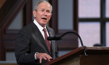 Former U.S. President George W. Bush speaks during the funeral service of the late Rep. John Lewis on July 30