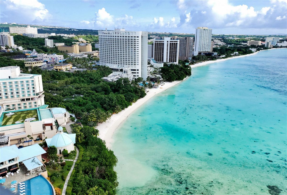 <i>Mar-Vic Cagurangen/AFP/Getty Images</i><br/>This photo taken on June 24 shows Tumon Bay in Guam as the US Pacific territory prepares to offer visitors a Covid-19 vaccination with their holiday