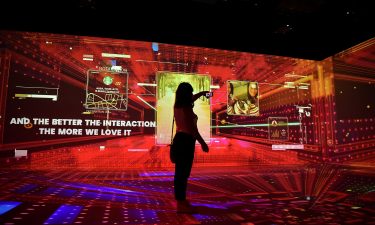 Mobile World Congress is one of the first big tech conferences to bring back in-person attendees and pictured is a woman at the Mobile World Congress fair in Barcelona on June 28.