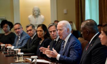 President Joe Biden holds a meeting at the White House in Washington on July 20. Biden is set to face key questions on how his administration will handle some of the most pressing issues facing the country when he takes part in a CNN town hall Wednesday night.