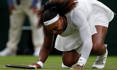 Serena Williams suffered her first opening-round defeat at Wimbledon after retiring through injury.