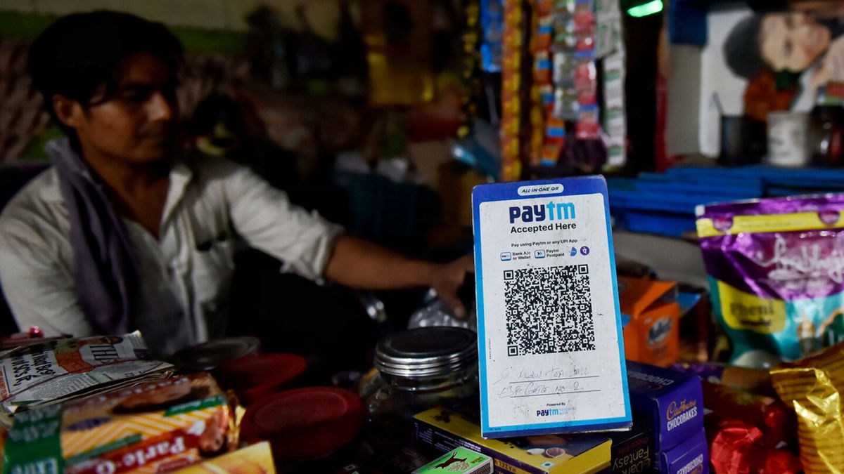 <i>Indranil Aditya/NurPhoto/Getty Images</i><br/>Paytm digital barcode scanner can be seen in Kolkata