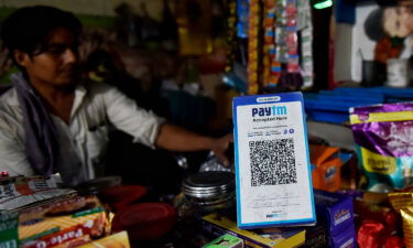 Paytm digital barcode scanner can be seen in Kolkata