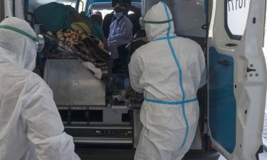 Workers pictured at the Chris Hani Baragwanath Academic Hospital in Johannesburg