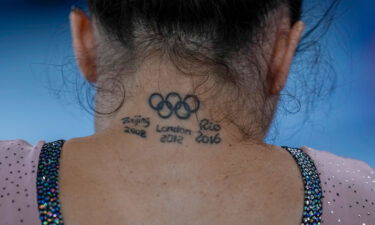 Italy's Vanessa Ferrari trains during a gymnastic practice session at the Olympics in Tokyo