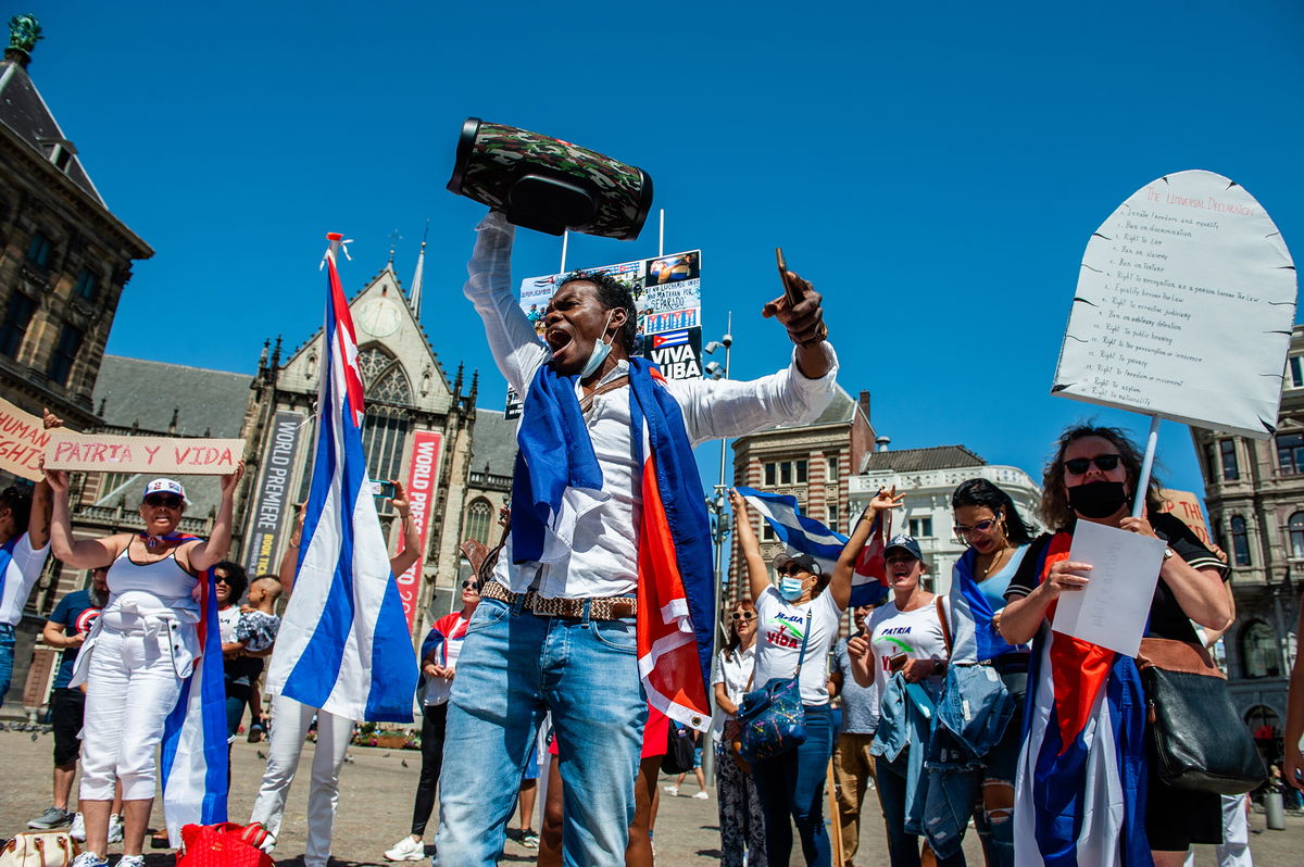 <i>Romy Arroyo Fernandez/NurPhoto/Getty Images</i><br/>"Patria y Vida