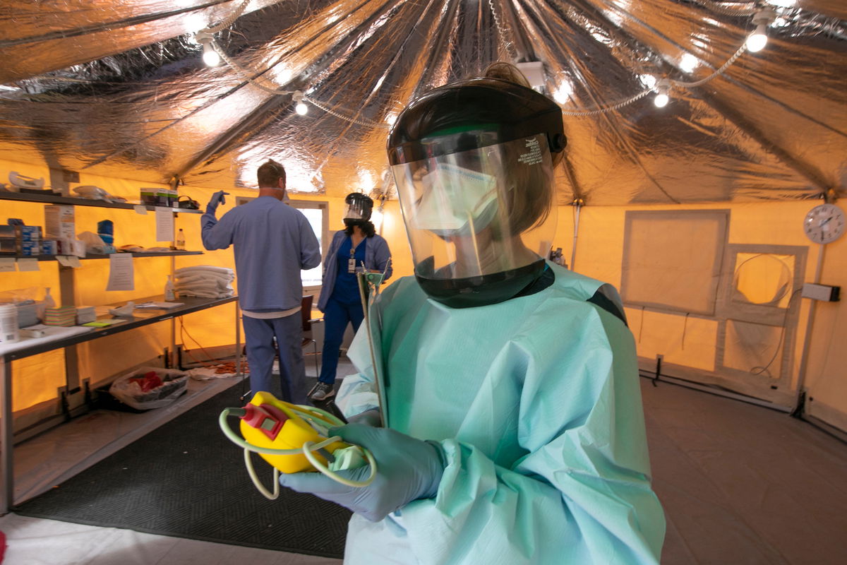 Inside SVMHS emergency department triage tent