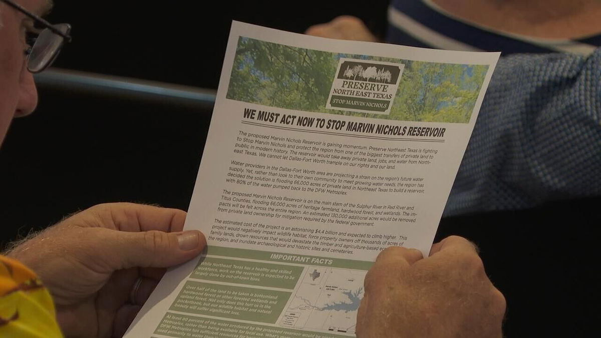 <i>KTBS</i><br/>Preserve Northeast Texas wants to stop the proposed Marvin Nichols Reservoir.