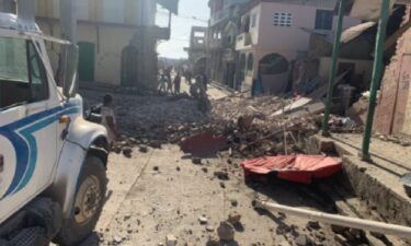 The aftermath of a 7.2-magnitude earthquake is seen on Aug. 14 in Les Cayes