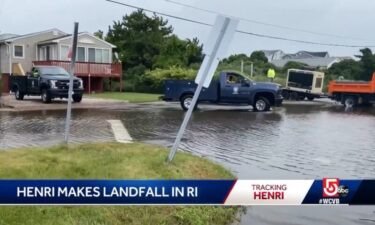 Homes and businesses were spared from the storm surge because the eye of the storm passed through during low tide.