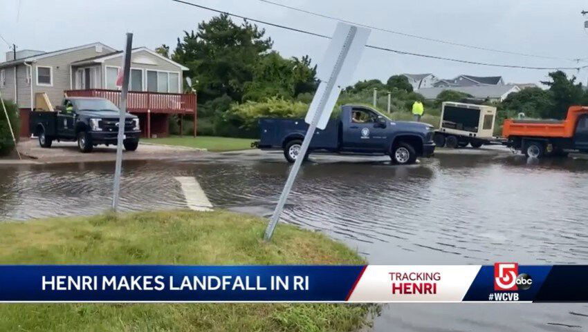 <i>WCVB</i><br/>Homes and businesses were spared from the storm surge because the eye of the storm passed through during low tide.