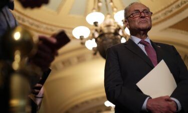 Chuck Schumer announced Sunday evening that the bipartisan group of senators has finalized the legislative text on the infrastructure bill. Schumer is seen here at the US Capitol on July 13.