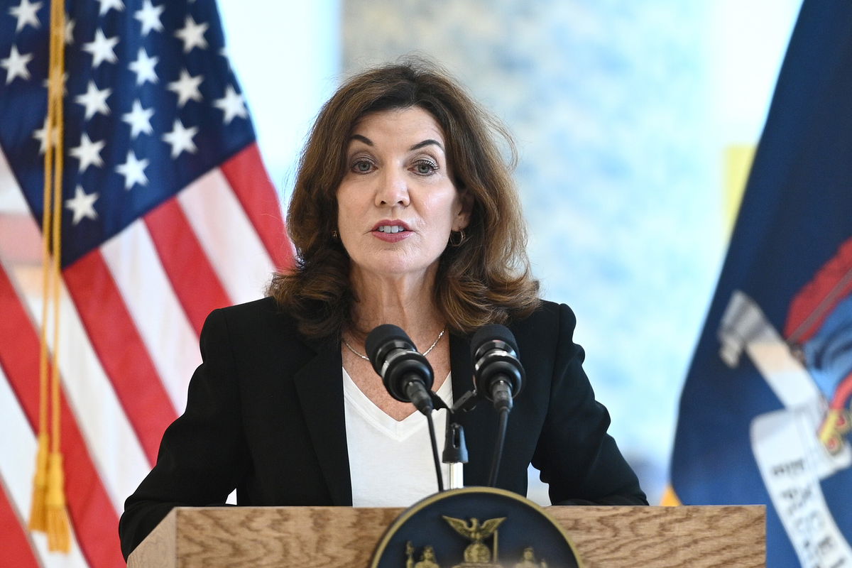 <i>Anthony Behar/Sipa USA</i><br/>New York's new governor Kathy Hochul