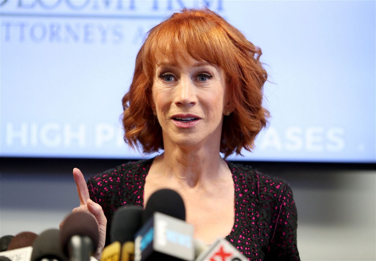 <i>Frederick M. Brown/Getty Images</i><br/>Kathy Griffin announces she has lung cancer. Griffin here speaks during a press conference at The Bloom Firm on June 2