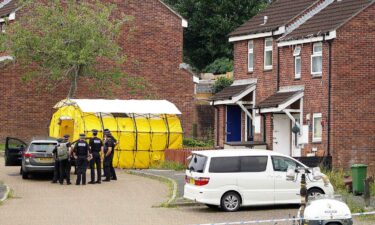 Police at the attack site in Keyham