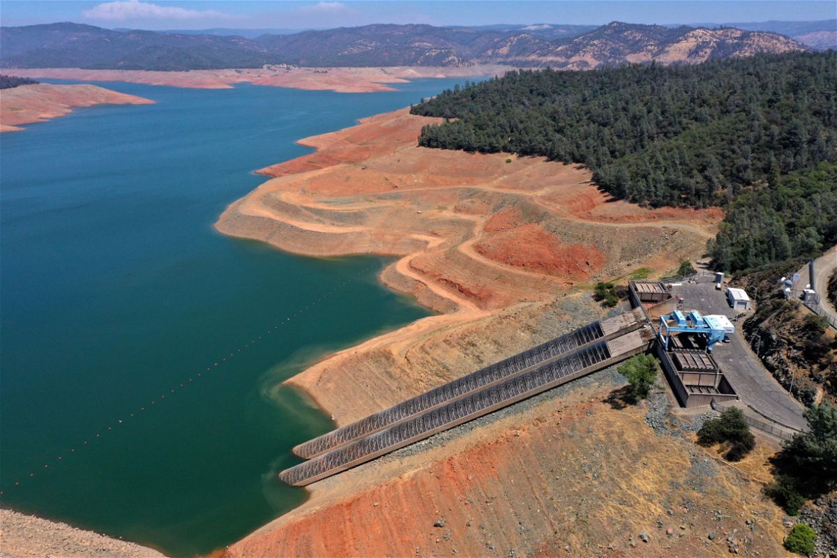 <i>Justin Sullivan/Getty Images</i><br/>The Edward Hyatt Power Plant at Lake Oroville (pictured here) has been forced to shut down due to low water levels for the first time since it opened in 1967.