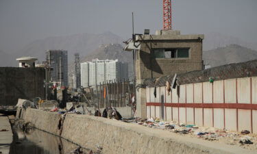 This image shows the explosion site near the Kabul airport in Afghanistan on August 27.