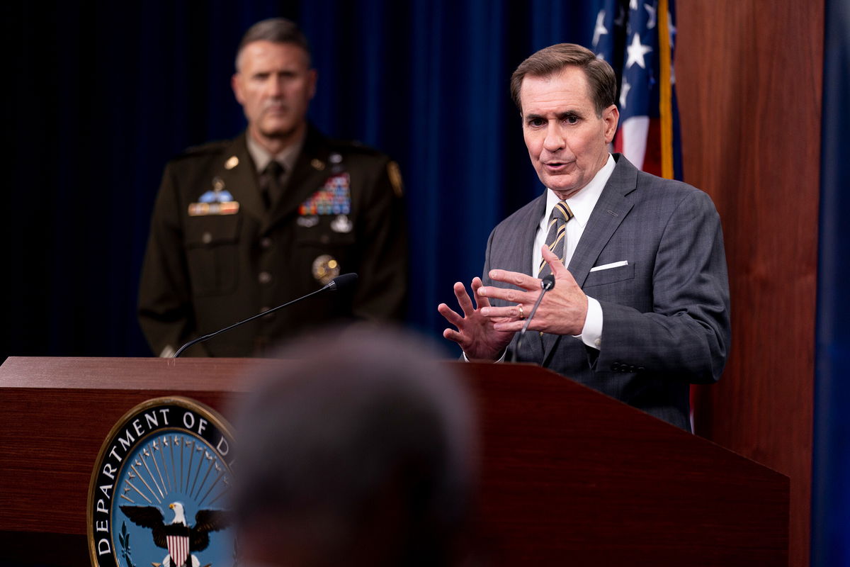 <i>Andrew Harnik/AP</i><br/>Pentagon press secretary John Kirby says