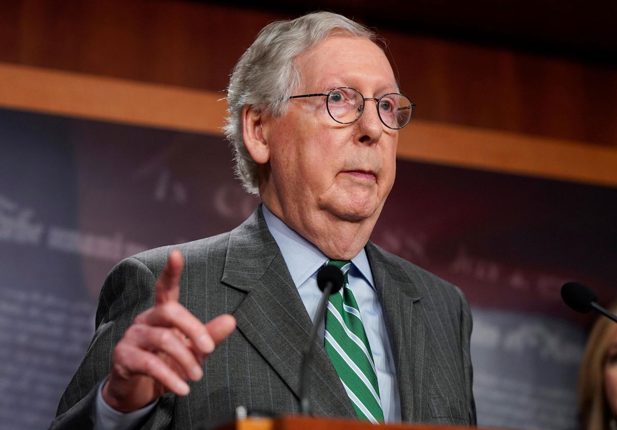 <i>Joshua Roberts/Getty Images</i><br/>Senate Minority Leader Mitch McConnell has made clear for months that Republicans will not vote to increase the federal borrowing limit.