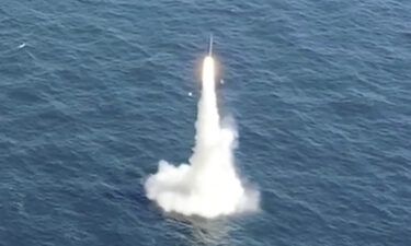 South Korea's first underwater-launched ballistic missile is test-fired from a submarine at an undisclosed location on September 15