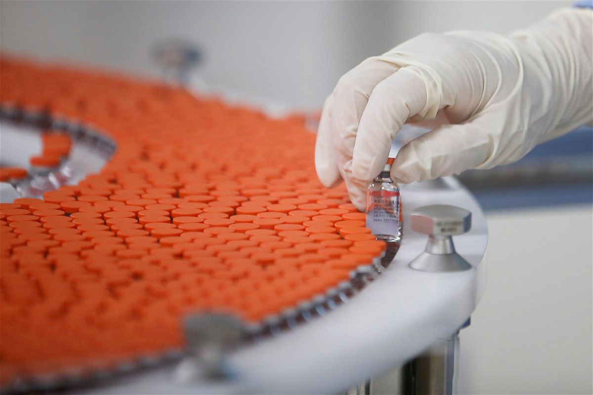 <i>Visual China Group/Getty Images</i><br/>China will provide Afghanistan with $31 million worth of food and Covid vaccines. Pictured is the production line of Covid-19 vaccine at Sinovac Biotech