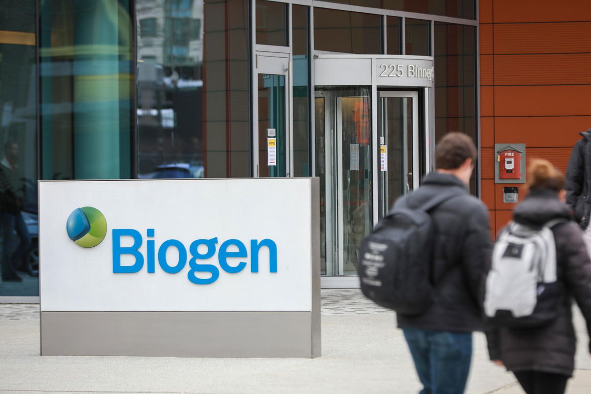 <i>Nicolaus Czarnecki/MediaNews Group/Boston Herald/Getty Images</i><br/>Biogen headquarters in Cambridge