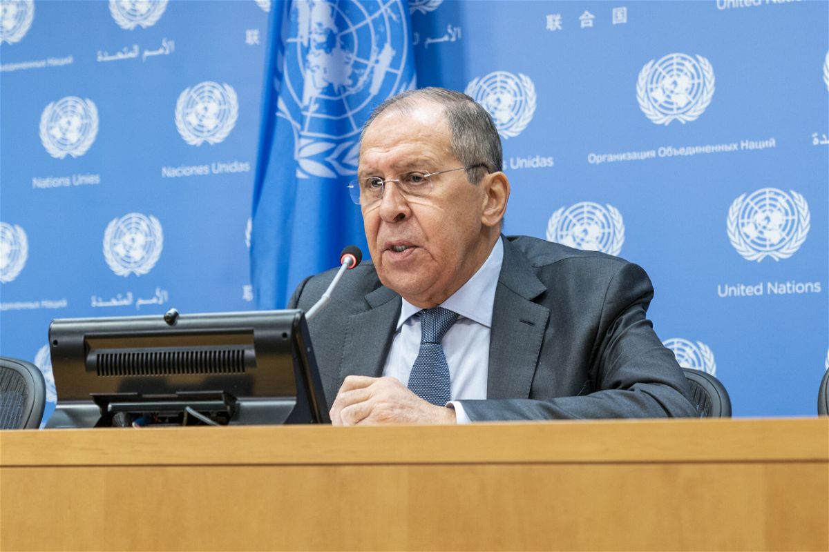 <i>Lev Radin/Pacific Press/LightRocket/Getty Images</i><br/>Press conference by Minister for Foreign Affairs of the Russian Federation Sergey Lavrov at UN Headquarters during United Nations High week.